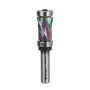 HONGDUI Flush Trim Router Bit 1/2 inch Shank 7/8 inch Cutting Diameter Compression Spiral Top & Bottom Bearing Spiral Router Bit Set DLC ta-C coated Double Bearings Pattern Bit For Woodworking