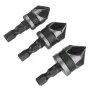 3Pcs 12mm 16mm 19mm Countersink Bore Set 1/4\ Hex Shank Wood Plastic Chamfer Bit