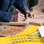 10pcs Multi Purpose Deep Hole Marker Pens Long Nib Design 20mm Tip Waterproof Ink Black Blue Red Marking for Woodworking Construction Industrial Use