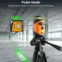 CIGMAN CM-505 Laser Level 360° Green Self-Leveling Cross Line 100Ft Rechargeable Battery Pulse Mode Includes Tripod Magnetic Mount and Carry Pouch