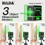 HILDA Laser Level 2 Lines Green Light Mini Самовыравнивающийся горизонтальный и вертикальный крест Супермощный лазерный луч Line