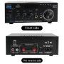 AK45 Stereo Audio Amplifier 2.0 Channel Bluetooth FM Radio USB SD Card Input Bass Treble Control Compact Amplifier