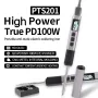 PTS201 Intelligent Soldering Iron Type-C Fast Charging 18-100W OLED Display 30°C-450°C Adjustable Temperature Portable Lightweight