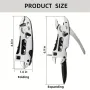 6-in-1 Stainless Steel Multitool Adjustable Wrench Screwdriver Bits Saw Blade Knife Compact Folding Design Ergonomic Handle Camping Hunting DIY Projects Survival Tool Portable