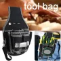 9 Pocket Electrician Tool Bag 600D Nylon Fabric Waist-Hanging Reinforced Edges Versatile Utility Pouch for Professionals