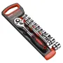 Reliable Metric Socket Wrench Set 12 Piece Chrome Vanadium Steel with Quick Release Mechanism Extension Bar and Storage Rack