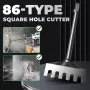 Type Square Hole Cutter Chrome Steel Electrical Box Socket Puncher for Fast Precise Hole Cutting Fits 99 Percent Hammer Drills