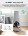 Smarsecur Smart Wifi Temperature and Humidity Sensor with Real Time Monitoring, Adjustable Temperature Modes Remote Access Energy Efficient Anti-Tamper Design Works with Smartphone Ideal for Home Climate Control