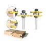 2pcs Router Bit Tool Set With Adjustable 1/4 Inch Shank Wood Milling With 45 Degree Lock Miter Router Bit T Shape 3 Teeth Wood Milling Cutter For Soft And Hard Woods MDF Particle Board Plywood Compact Panel