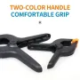 10pcs Ratchet Bar Clamp 2/3/4/6 Inch Woodworking A-Clip Black Wood Working Clip Plastic DIY Ergonomic Grip for Crafts Photography
