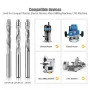 1/4 Inch 6.35mm Shank Compression Spiral Router Bits Tungsten Carbide Flush Trim Router Bit Up Down Cut Router Bit 1/4\ 6.35mm Cutting Diameter