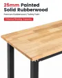 ENJOYWOOD 41 inch werkbank met rubberhouten blad, 1500 lbs laadvermogen voor houtbewerking, garage, werkplaats, kantoor, winkel