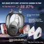 Gas Mask Survival Nuclear and Chemical Full Face Gas Mask with 40mm Activated Carbon Filter and 6001 Filter 6800 Respirator Mask for Gases Vapors Dust Chemicals