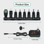 Universal Power Supply 30W AC to DC Adapter 3V-12V 2A with 5V 2.1A USB Port 8 DC Plugs EU/US Plug for LED Strip CCTV Router TV Box