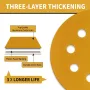 100pcs 5 Inch Sanding Discs Hook and Loop 8 Hole Sandpaper Aluminum Oxide Blend 60 80 120 220 Grit for Wood Metal Automotive Surface Finishing Dust Extraction