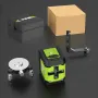 Mini nível de laser de linha cruzada verde de 360 graus com bateria de lítio de 2400 mAh. Modos de luz versáteis, incluindo suporte em L e bolsa de transporte, perfeitos para instalação de quadros pendurados em tetos de drywall faça você mesmo.