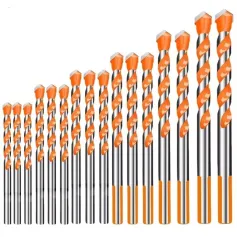 4/5/7/12/16PCS Tungsten Carbide Masonry Drill Bit Set 3-12mm for Metal Ceramic Tile Concrete Wood High Wear Resistance for Electric Drills