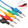 DANIU 5Pcs 1M 4mm Silicone Banana Plug to Crocodile Alligator Clip Test Probe Lead Wire Cable
