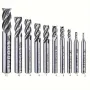10 ADET 4 Kanallı Freze Uçları 2-12mm Düz Freze Kesici Düz Şaftlı Matkap Uçları Ahşap / Çelik / Titanyum için