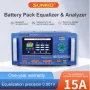 Equalizzatore e analizzatore di pacchi batteria al litio ad alta corrente SUNKKO D1524+ da 15 A, versatile per batterie ternarie LiFePO4 LTO, touch screen e controllo Bluetooth con efficienza di raffreddamento a doppia ventola