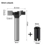 LAVIE 1/4 Inch 6mm Shank 3 Flutes CNC Spoilboard Surfacing Router Bit Slab Flattening Router Bit Milling Cutter With Adapter 1\/25.4mm Cutting Diameter