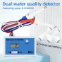 Dual Probe DM-1 Water Quality Tester 0-9990PPM LCD Display TDS Meter Compact Design Accurate Measurement for Fish Tan Tap Water Filtration Systems