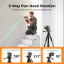 CIGMAN CTP01 Professional Adjustable Laser Level Tripod Lightweight Aluminum 1.5M Height 360 Rotation 3-Way Swivel Pan Head for Laser Levels Cameras Projectors Phones