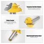 LAVIE 3PCS 45 Degree Lock Miter Router Bit Set 1/4 Inch 1/2 Inch 6mm 8mm 12mm Shank Tungsten Carbide Blades for Wood Slotting Tenoning Panel Joining