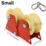 Versatile Foldable Pulley Manual Pulley Bend-Friendly High-Altitude Work Material Lifting Rope Tensioning Heavy Loads Steel Nylon Anti-Slip Design Compact Easy Storage