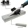 8-Piece Wood Carving Chisel Set Chromium-Vanadium Steel Blades Wood Handles Sharpening Stone and Honing Guide for Woodworking
