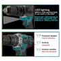 Drillpro 21V High Torque Brushless Electric Drill with 1/2\ Keyless Chuck LED Light 3-in-1 Functions 0-1800rpm Speed Includes 2 Batteries