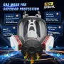 Gas Mask Survival Nuclear and Chemical Full Face Gas Mask with 40mm Activated Carbon Filter and 6001 Filter 6800 Respirator Mask for Gases Vapors Dust Chemicals