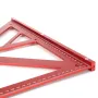 16 Inch 400mm Woodworking Triangle Measuring Ruler Aluminum Alloy Red High Precision 90/45 Degree Angle Clear Metric Scale for Measuring Drawing