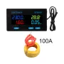 SINOTIMER SPM005 Multifunctional Power Meter High Accuracy LCD Display Measures Voltage Current Temperature Power 32-bit Operation
