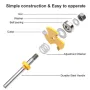 2pcs Router Bit Tool Set With Adjustable 1/4 Inch Shank Wood Milling With 45 Degree Lock Miter Router Bit T Shape 3 Teeth Wood Milling Cutter For Soft And Hard Woods MDF Particle Board Plywood Compact Panel