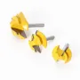 LAVIE 3PCS 45 Degree Lock Miter Router Bit Set 1/4 Inch 1/2 Inch 6mm 8mm 12mm Shank Tungsten Carbide Blades for Wood Slotting Tenoning Panel Joining