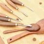 MYTEC 12pcs Wood Carving Chisel Set Walnut Handle 65Mn High Carbon Steel Sharp Blade Professional Woodworking Carving Tools