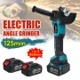 Drillpro 125mm 18V Borstlös Blå+Svart Vinkelslip Uppladdningsbar Justerbar Hastighet Vinkelslip Med Batteri