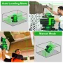 16 Lines 4D Laser Level, Green Laser Line, Self Leveling, Horizontal Lines &360 Degree Vertical Cross with 1/2 Battery for Outdoor