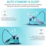 BK602S EU Plug 2-In-1 Soldering and Hot Air Rework Station 90W Integrated LCD Display Auto Sleep PID Temperature Control ESD Safety Ideal for Precision Soldering and Desoldering