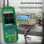 BSIDE デュアルチャンネル 50MHz*2 Vol O7 ハンドヘルドオシロスコープ 4-IN-1 デジタルマルチメーター+ファンクション信号発生器 6000A 電流テスター