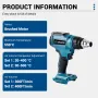 Drillpro 18V Heat Gun LED Display 30-650℃ Hot Air Gun Ceramic Heating Element for Shrink Wrapping Soldering No Battery