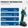 Drillpro 24V Cordless Pruning Shears 30mm Maximum Cutting Diameter with Strong 750W Power 7500mAh Battery for 80-180 Minutes of Work Comes with Extra Blade Sets Efficient Garden Tool