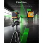 CIGMAN CM-S02 4x360° Green Cross Line Laser Level Self-Leveling Remote Control 2600mAh Li-ion Battery Type-C Charging IP54 Waterproof