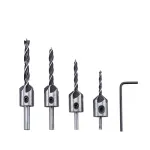 4pcs 3mm-6mm HSS Countersink Drill Bit Set Reamer Woodworking Chamfer Drill Counterbore Pliot Hole Cutter Screw Hole Drill