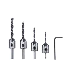 4pcs 3mm-6mm HSS Countersink Drill Bit Set Reamer Woodworking Chamfer Drill Counterbore Pliot Hole Cutter Screw Hole Drill