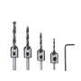 4pcs 3mm-6mm HSS Countersink Drill Bit Set Reamer Woodworking Chamfer Drill Counterbore Pliot Hole Cutter Screw Hole Drill