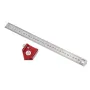 Drillpro CX300-2 Adjustable 45/90 Degree Metric and Inch Line Scribe Ruler Positioning Measuring Ruler 300mm Marking Ruler Woodworking Tool