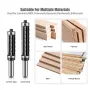 1/2 Inch 12.7mm 12mm Shank Spiral Flush Trim Router Bits Top & Bottom Bearing Router Bit with 3/4\(19mm) Cutting Diameter For Woodworking Milling Cutter