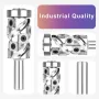 Carbide Insert Flush Trim Router Bit 32mm Dia 1/2\ Shank 50mm Cutting Length Top/Bottom Bearing for Woodworking and CNC Engraving